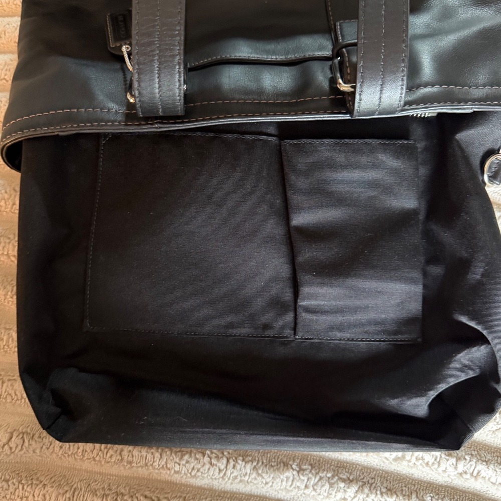 Coach Hampton Vintage Black Leather Tote Bag Buckle Shoulder Bag F11201 - Picture 10 of 14